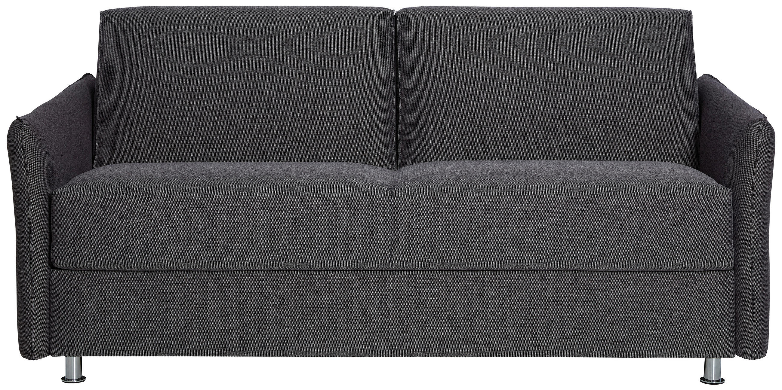 SCHLAFSOFA Flachgewebe Dunkelgrau  - Chromfarben/Dunkelgrau, MODERN, Textil/Metall (194/85/100cm) - Bali