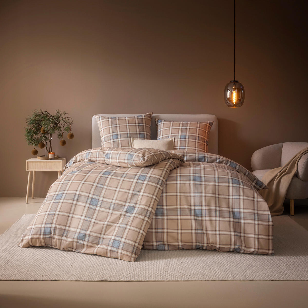 BETTWÄSCHE 2-teilig Impulse Flanell 140/200 cm  - Beige, Basics, Textil (140/200cm) - Estella