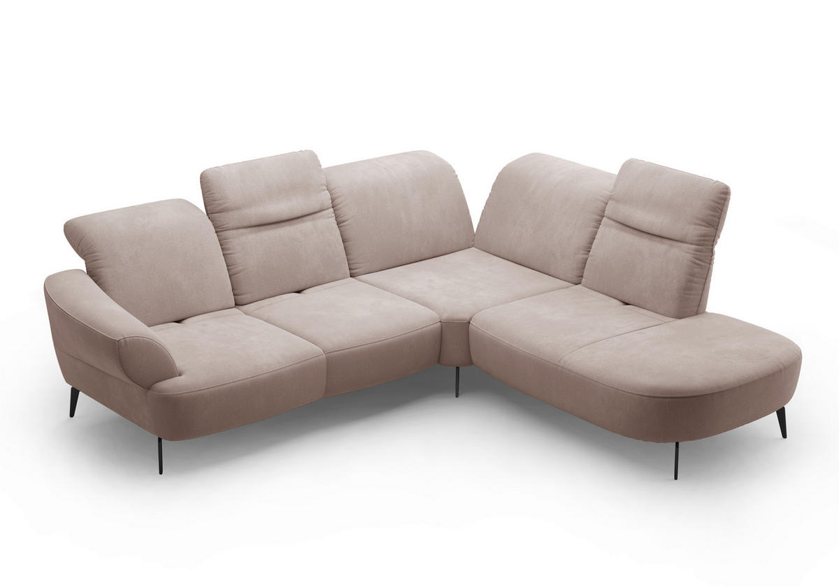 ECKSOFA in Flachgewebe Greige  302/270 cm  - Greige/Schwarz, MODERN, Textil/Metall (302/270cm) - Sit & More