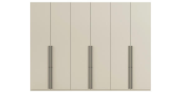 DREHTÜRENSCHRANK 301/235/61 cm,  in Champagner, 6-türig  - Champagner/Schwarz, Basics, Holzwerkstoff/Metall (301/235/61cm) - Novel