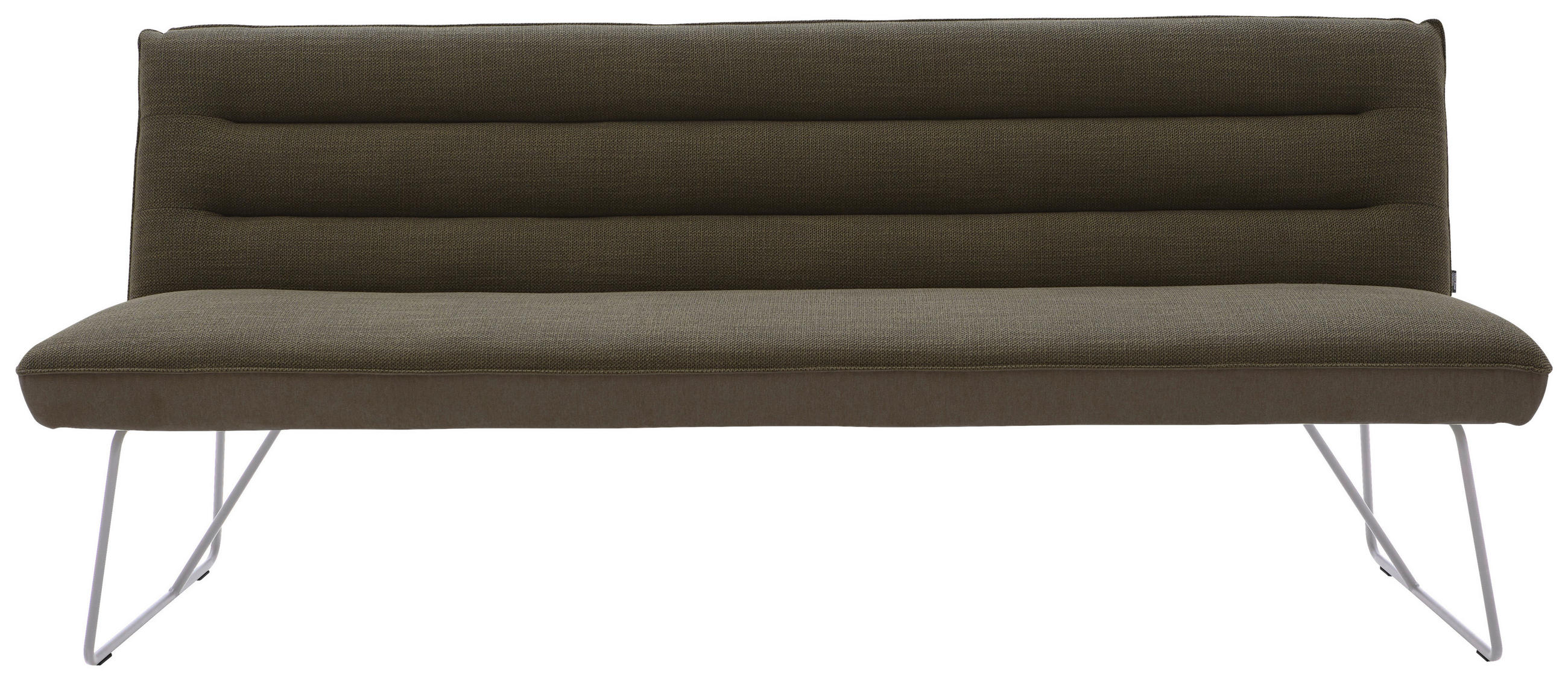 SITZBANK 218/89/68 cm Flachgewebe Braun, Edelstahlfarben  - Edelstahlfarben/Braun, Design, Textil/Metall (218/89/68cm) - Dieter Knoll