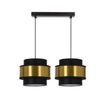 PENDELLEUCHTE Prestige 55/20/100 cm   - Goldfarben/Schwarz, Design, Kunststoff/Metall (55/20/100cm)