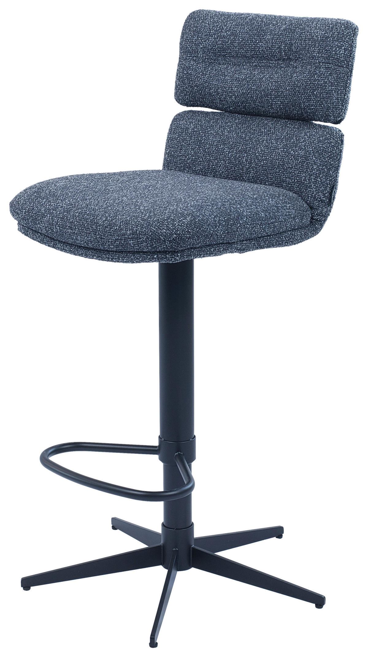 BARHOCKER Webstoff Schwarz, Dunkelgrau Eisen Lederauswahl, Stoffauswahl, Wippfunktion, Sitzfläche 360° drehbar  - Dunkelgrau/Schwarz, Design, Textil/Metall (42/99-117/50cm) - Dieter Knoll