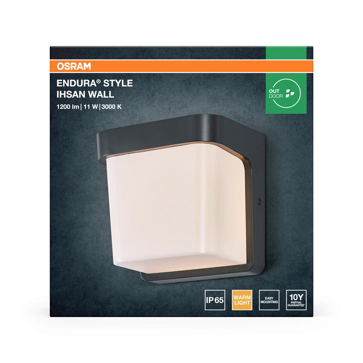 LED-AUßENLEUCHTE 17/14/17 cm   - Dunkelgrau, Basics, Kunststoff (17/14/17cm) - Osram