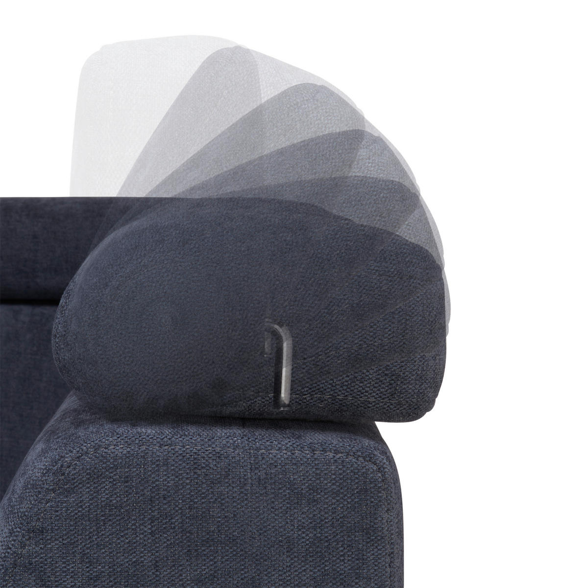 Ecksofa Dunkelblau Chenille  - Chromfarben/Dunkelblau, MODERN, Textil/Metall (270/230cm) - MID.YOU