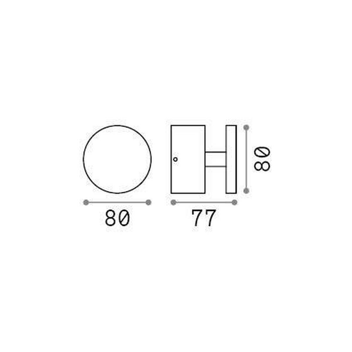 WANDLEUCHTE 8/7,7 cm   - Schwarz, Design, Metall (8/7,7cm) - Ideal Lux