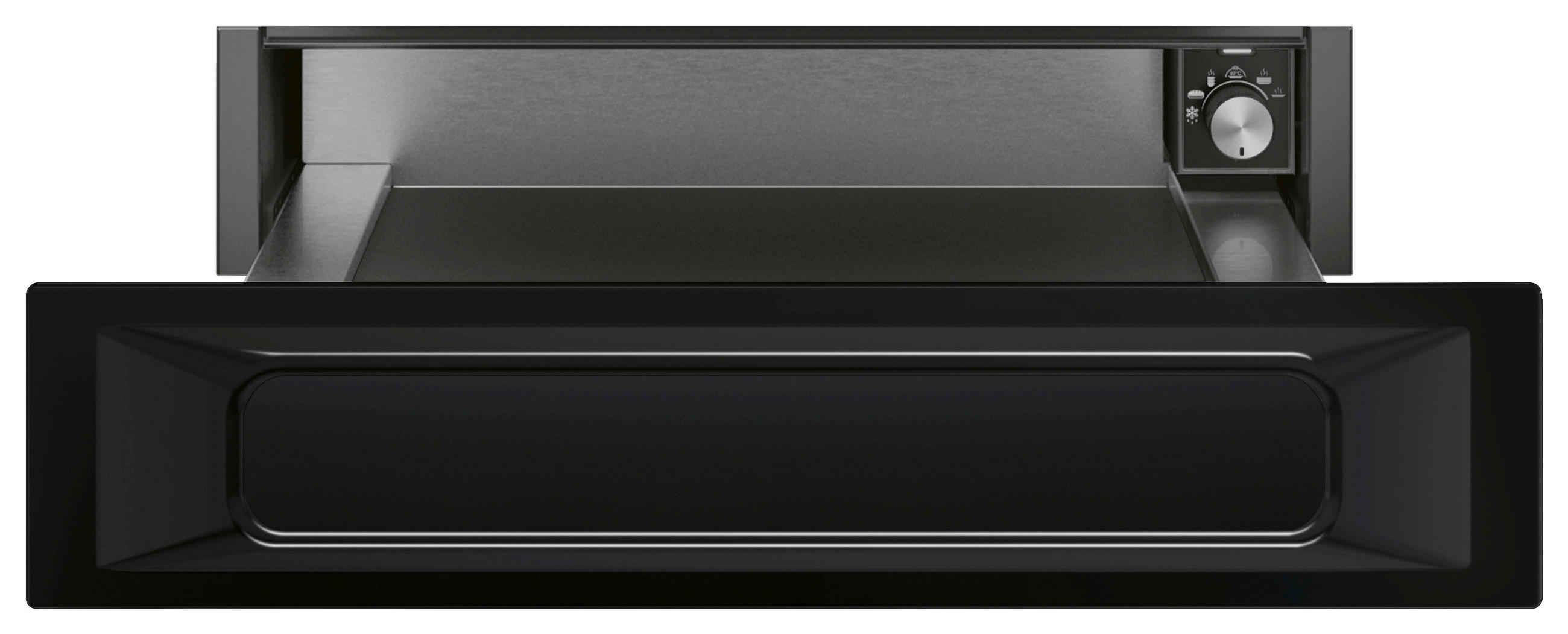 WÄRMESCHUBLADE VICTORIA  - Schwarz, Basics, Metall (59,7/13,5/53,8cm) - SMEG