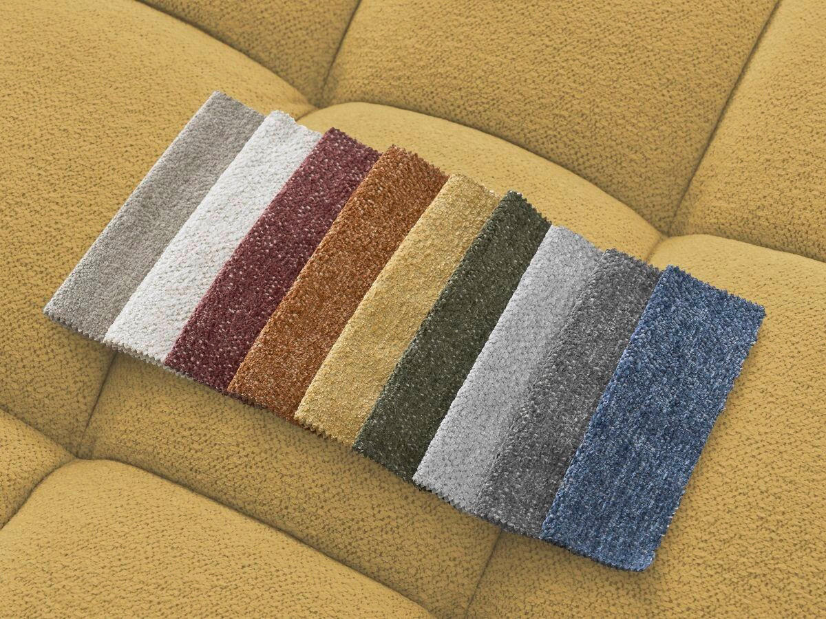 ECKSOFA Ottomane links  EVEREST Gelb Flachgewebe  - Gelb/Schwarz, MODERN, Kunststoff/Textil (210/352cm)