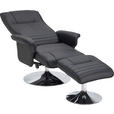 RELAXSESSELSET Lederlook    - Chromfarben/Schwarz, Design, Textil/Metall (77/95-111/81-117cm) - Cantus