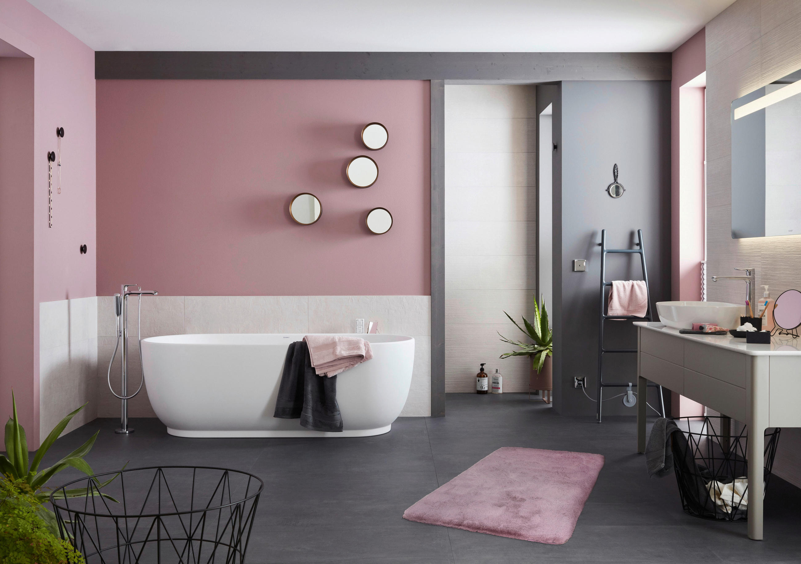 BADTEPPICH Rosa 67/110 cm  - Rosa, Basics, Textil (67/110cm) - Schöner Wohnen