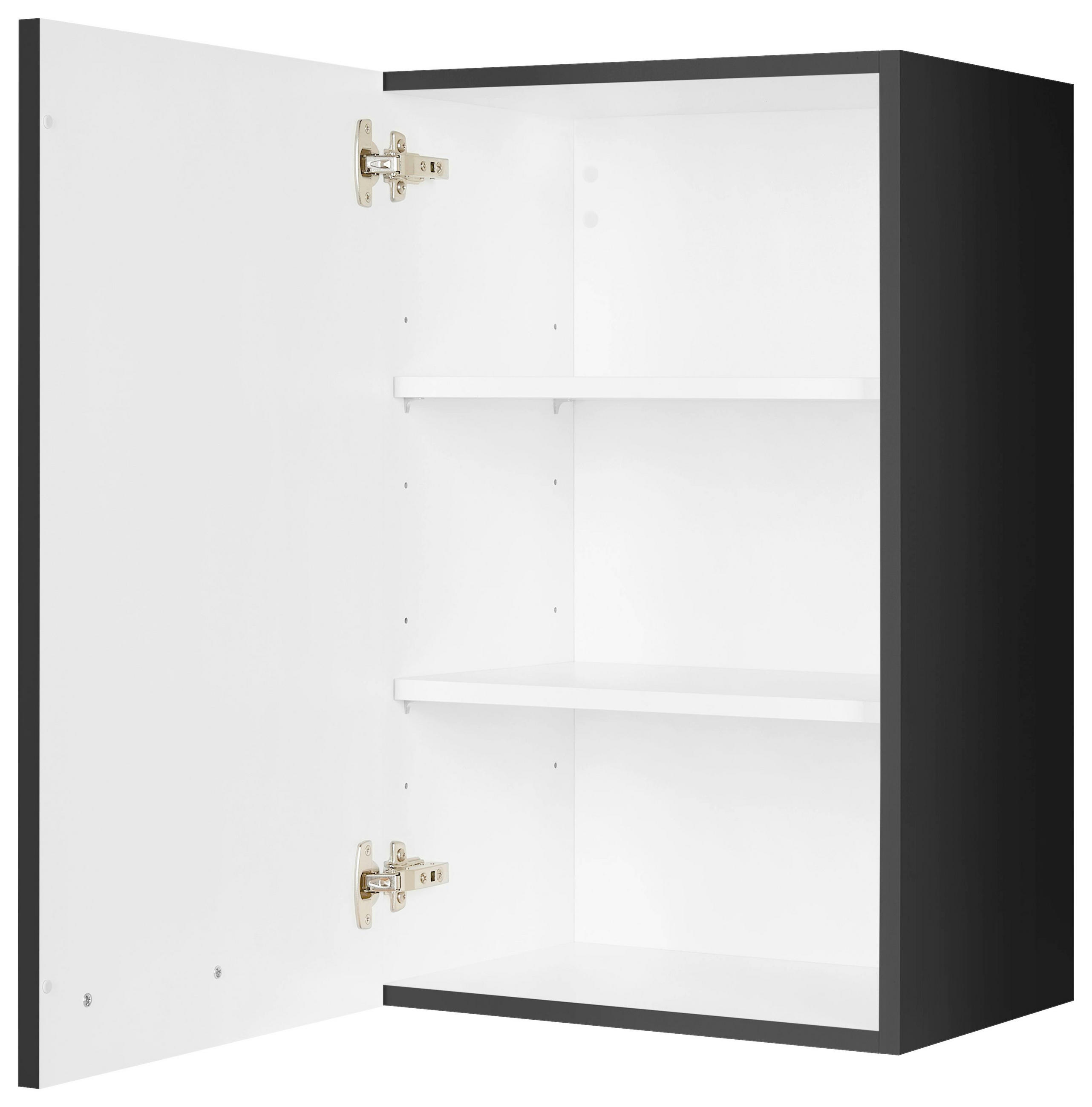 KÜCHENOBERSCHRANK 45/72/35 cm  in Schwarz  - Edelstahlfarben/Schwarz, MODERN, Holzwerkstoff (45/72/35cm) - Nobilia