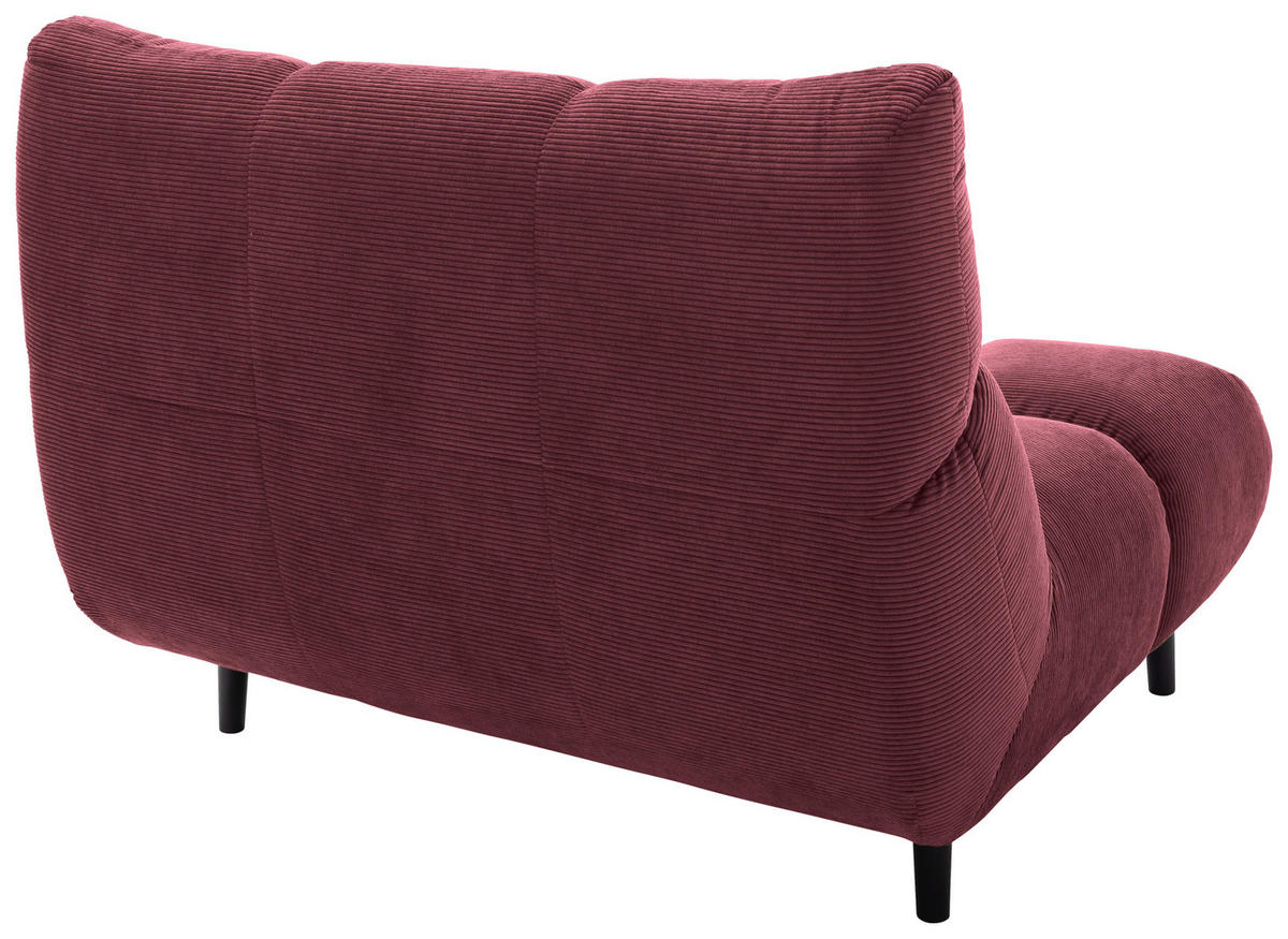 SESSEL in Feincord Bordeaux  - Bordeaux/Schwarz, Design, Holz/Textil (112/85/108cm) - Pure Home Lifestyle