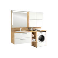 BADEZIMMER  in 188,1 cm  - Chromfarben/Eichefarben, KONVENTIONELL, Glas/Keramik (188,1cm) - Moderano