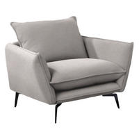SESSEL in Webstoff Creme  - Creme/Schwarz, Design, Textil/Metall (96/84/90cm) - Livetastic