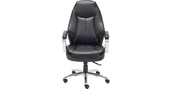 CHEFSESSEL Lederlook, Netz Schwarz - Schwarz, KONVENTIONELL, Textil/Metall (73/112 - 122/73cm) - Cantus