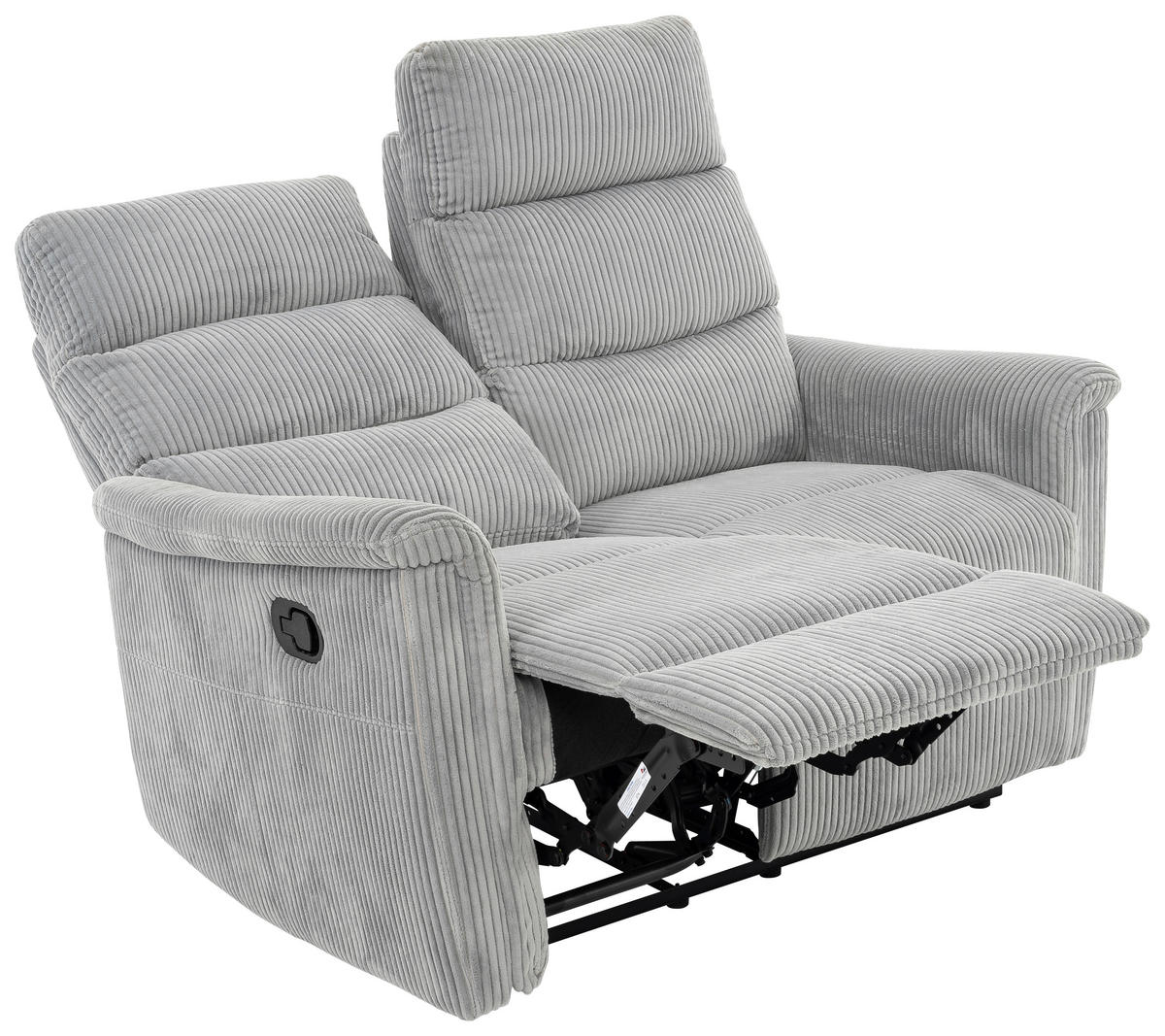 SITZGARNITUR in Cord Hellgrau  - Hellgrau/Schwarz, Design, Kunststoff/Textil (78/131/184/108/89cm) - Livetastic