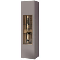 VITRINE Grau, Wildeiche  47,8/194/42,9 cm  - Wildeiche/Grau, Design, Glas/Holz (47,8/194/42,9cm) - Voglauer