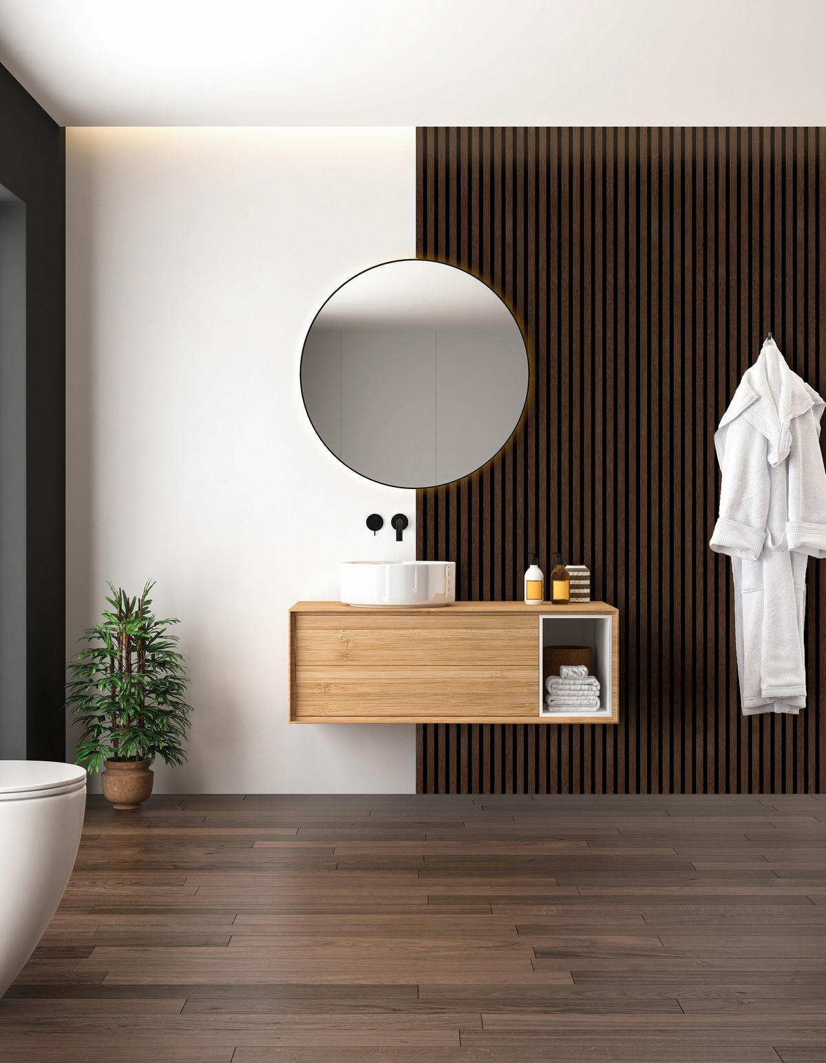 AKUSTIKPANEEL PVC Eiche foliert 57.25/1.9/240 cm  - Eichefarben, KONVENTIONELL, Holzwerkstoff/Textil (57.25/1.9/240cm)
