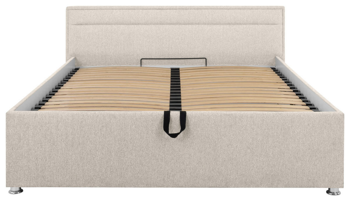 POLSTERBETT Bettkasten, Lattenrost, Matratze Naturfarben 160/200 cm  - Naturfarben, MODERN, Holz/Kunststoff (160/200cm) - MID.YOU