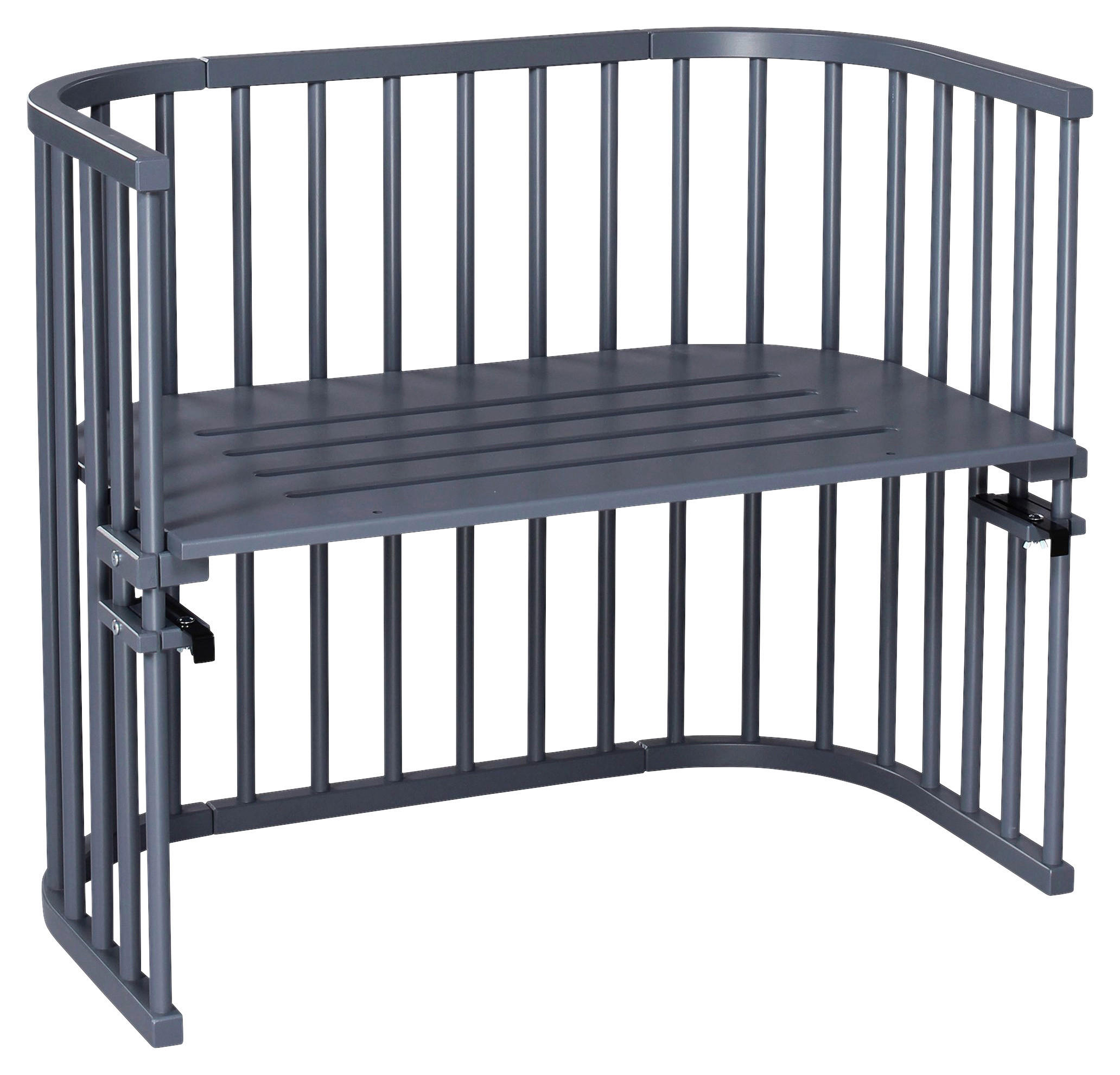 BEISTELLBETT BABYBAY MAXI 94/54/79 cm  - Schieferfarben/Grau, Basics, Holz (94/54/79cm) - Babybay
