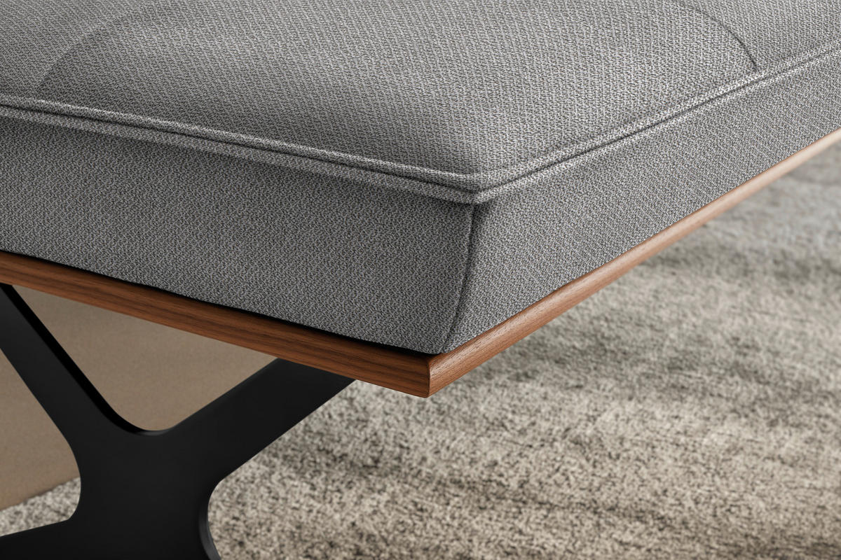 SITZBANK in Holz, Textil Schwarz, Nussbaumfarben, Ecru  - Ecru/Nussbaumfarben, Design, Holz/Textil (214/88/66cm) - Koinor