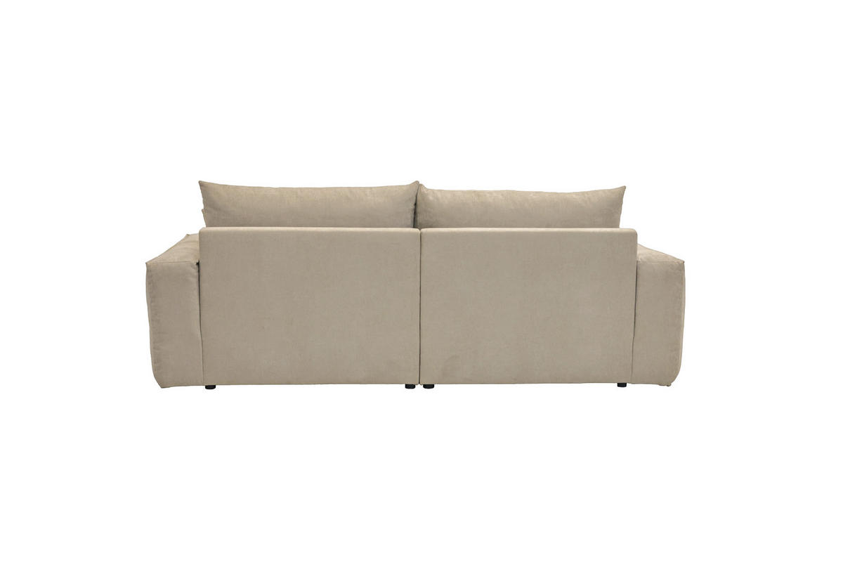 BIGSOFA Chenille Greige  - Greige/Schwarz, MODERN, Kunststoff/Textil (255/76/117cm) - Milino