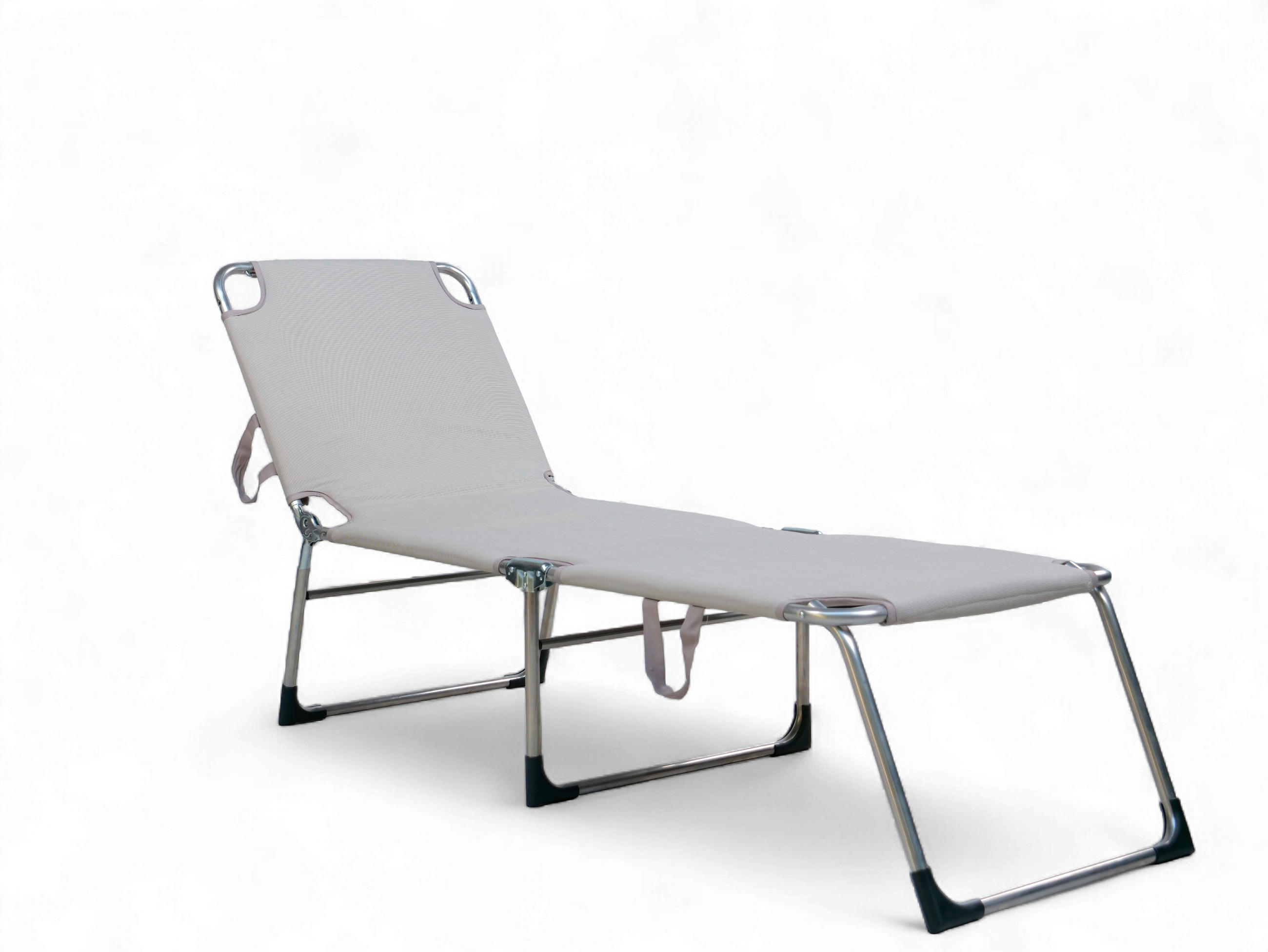 DREIBEINLIEGE 60/38/190 cm  - Silberfarben/Beigebraun, KONVENTIONELL, Textil/Metall (60/38/190cm)