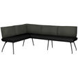 ECKBANK 165/225 cm  in Schwarz  - Schwarz, Design, Textil/Metall (165/225cm) - Moderano