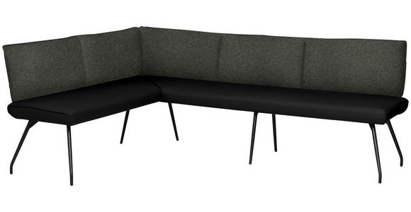 ECKBANK 165/225 cm  in Schwarz  - Schwarz, Design, Textil/Metall (165/225cm) - Moderano