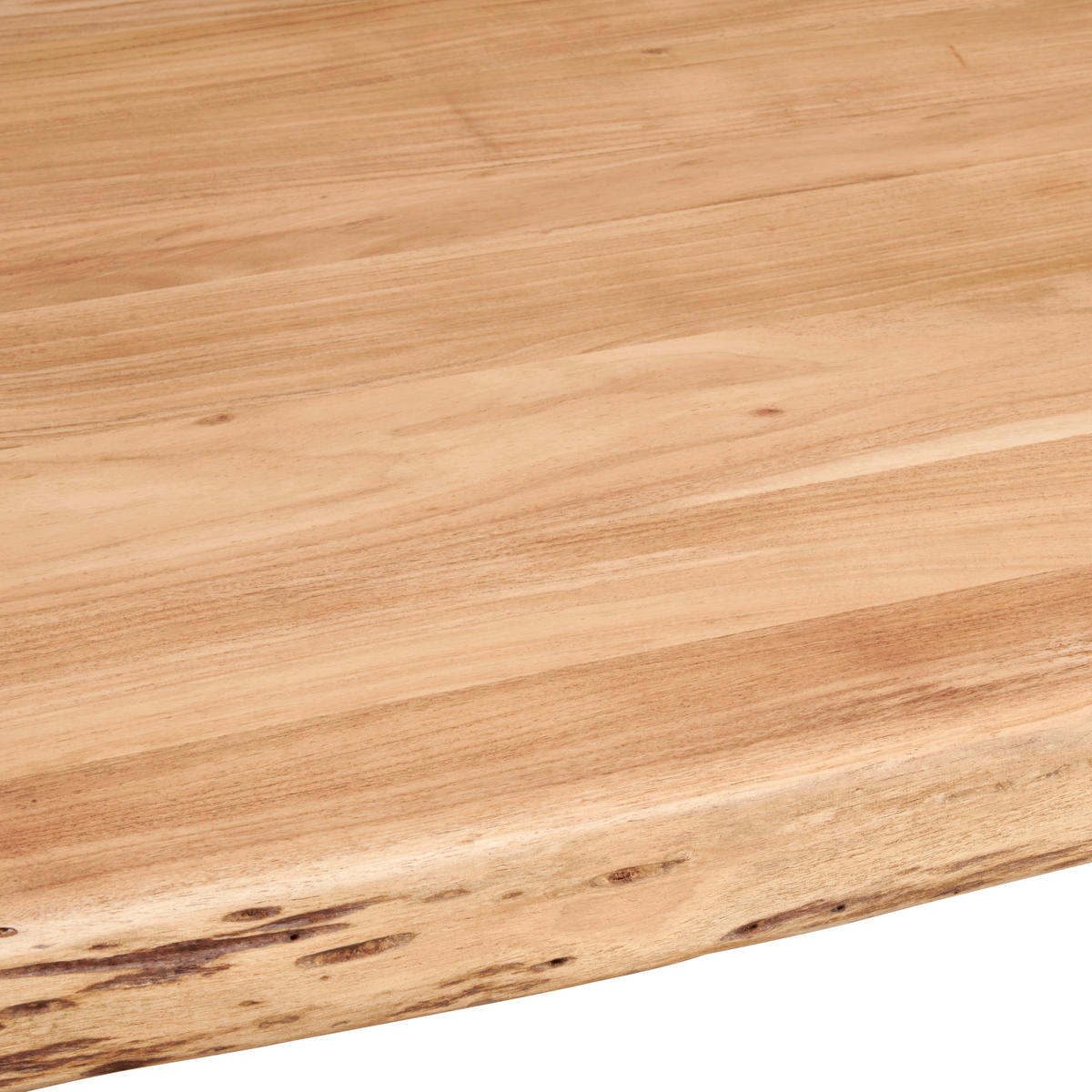 ESSTISCH 240/110/76 cm Echtholz  Holz, Metall gastro- und objekttauglich rechteckig Schwarz, Akaziefarben  - Schwarz/Akaziefarben, Modern, Holz/Metall (240/110/76cm) - P & B