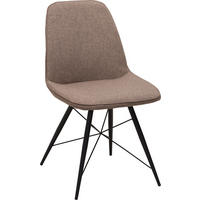 STOL, kovina, tekstil rjava, črna  - črna/rjava, Design, kovina/tekstil (60/86/58cm) - Carryhome