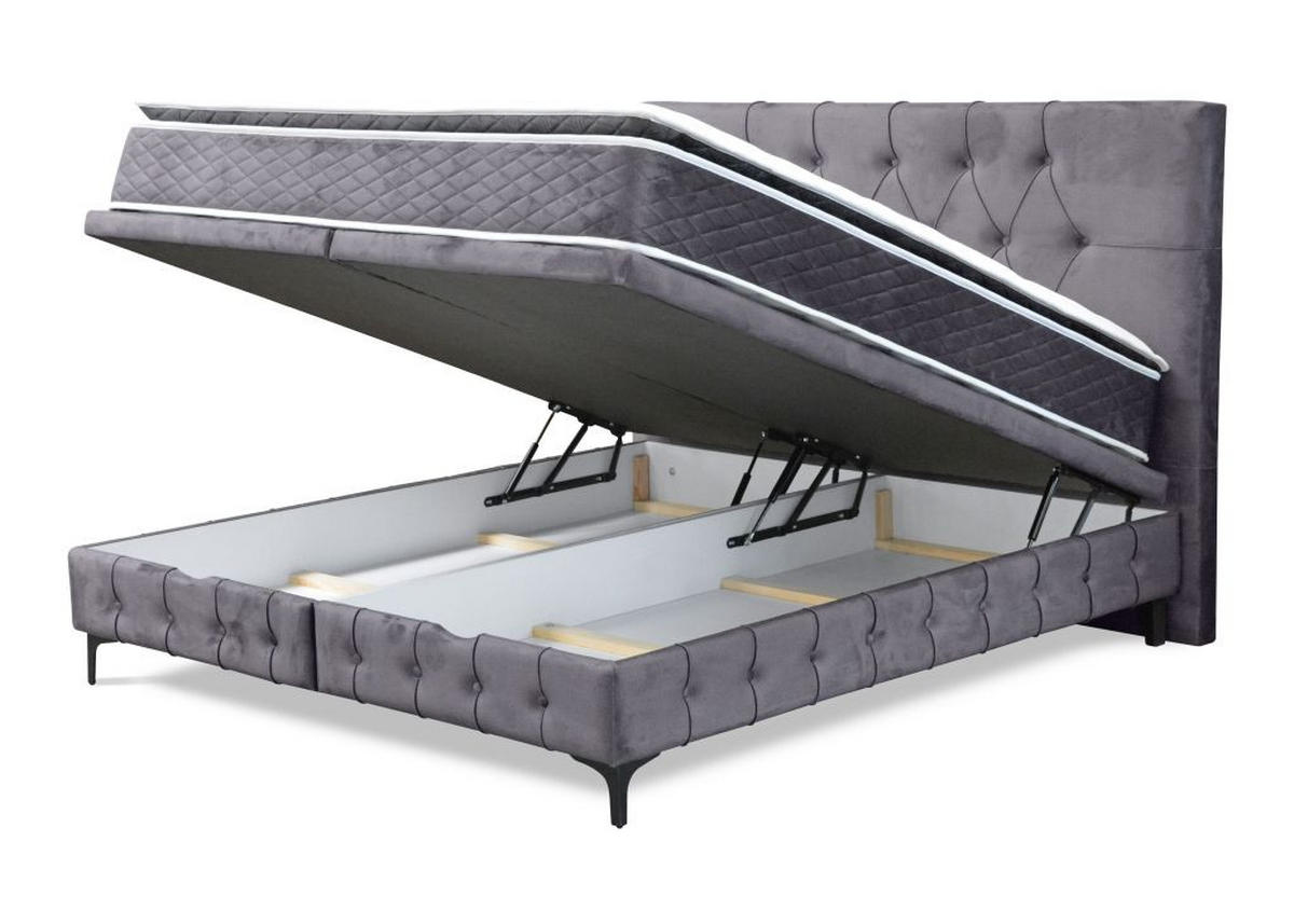 BOX KREVET 160/200 cm     siva  - siva/crna, Moderno, drvni materijal/drvo (160/200cm) - Hom`in