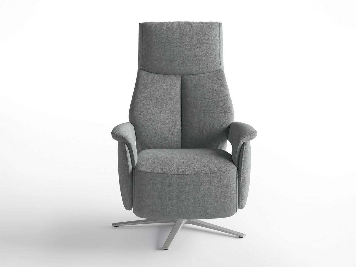 RELAXSESSEL in Textil Grau  - Silberfarben/Grau, Basics, Textil/Metall (75/110/85cm) - Sit & More