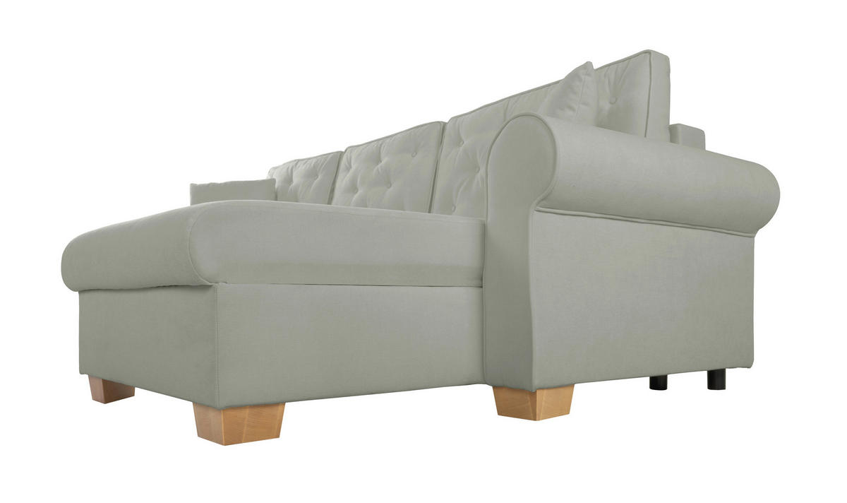 ECKSOFA in Grau  - Buchefarben/Grau, Design, Holz/Textil (266/161cm) - MID.YOU