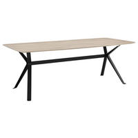 ESSTISCH Asteiche massiv rechteckig Alteiche  - Alteiche/Schwarz, Design, Holz/Metall (220/100/75cm) - Musterring