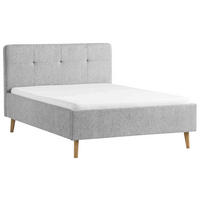 POLSTERBETT 140/200 cm  in Grau  - Eichefarben/Grau, Basics, Holz/Textil (140/200cm) - Xora