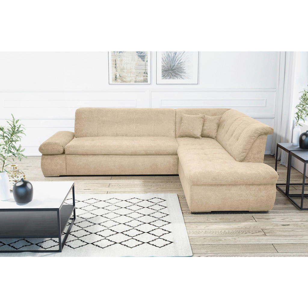Thumbnail - Mid.you Ecksofa, Beige, Textil, Uni, 3-Sitzer, L-Form, 273x216 cm, Made in Europe, FSC Mix, Rücken echt, Wohnzimmer, Sof...