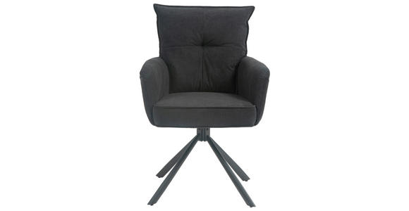 ARMLEHNSTUHL in Eisen Cord - Schwarz, Design, Textil/Metall (60/95/67cm) - Novel