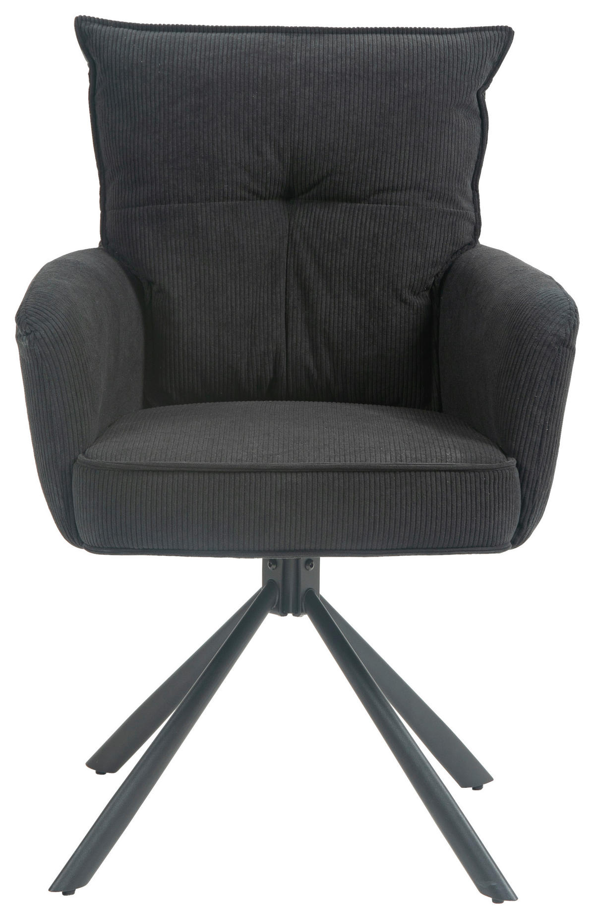 ARMLEHNSTUHL  in Eisen Cord  - Schwarz, Design, Textil/Metall (60/95/67cm) - Novel