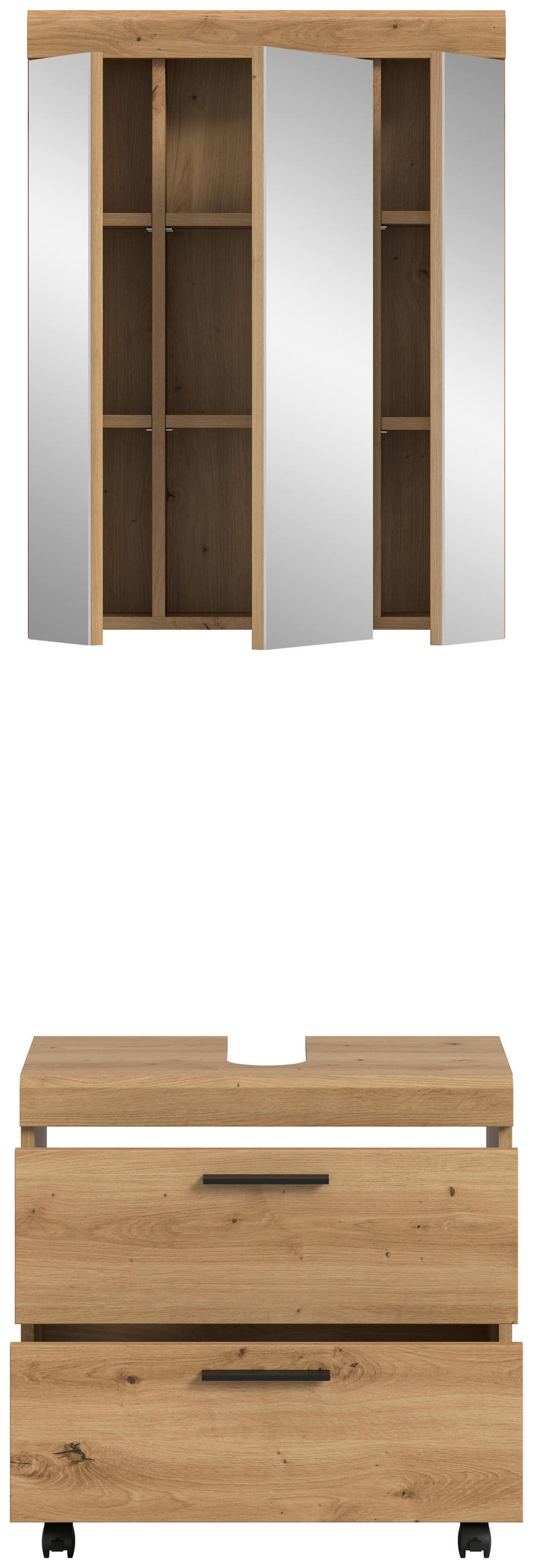 KÚPEĽŇA dub artisan  - čierna/dub artisan, Trend, kompozitné drevo/plast (60cm) - MID.YOU