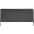 SIDEBOARD 166/82/40 cm  - Schwarz, Trend, Holzwerkstoff/Metall (166/82/40cm) - Hom`in