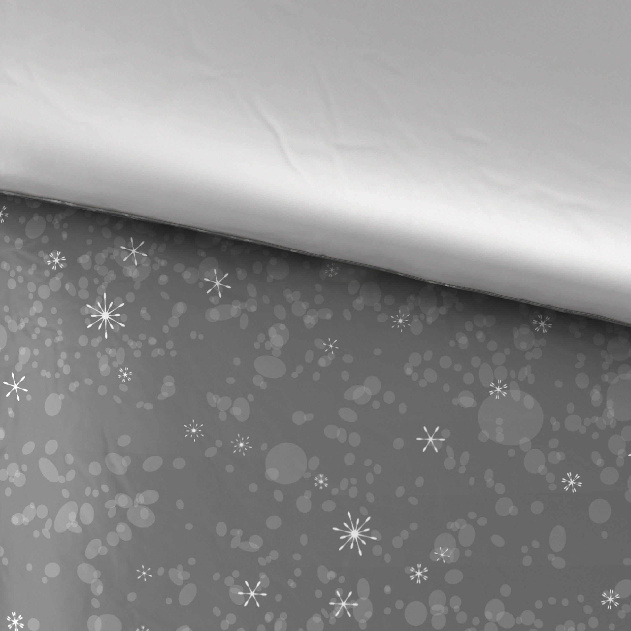 OBOJESTRANSKA POSTELJNINA Christmas Collection 140/200 cm saten siva  - siva, Basics, tekstil (140/200cm) - X-Mas