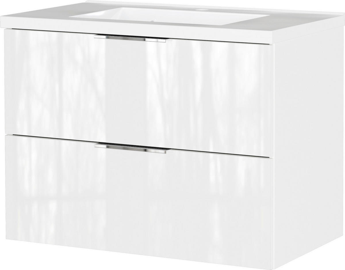 WASCHTISCHKOMBI  - Chromfarben/Weiß, Design, Glas/Keramik (81/61/46cm) - Germania