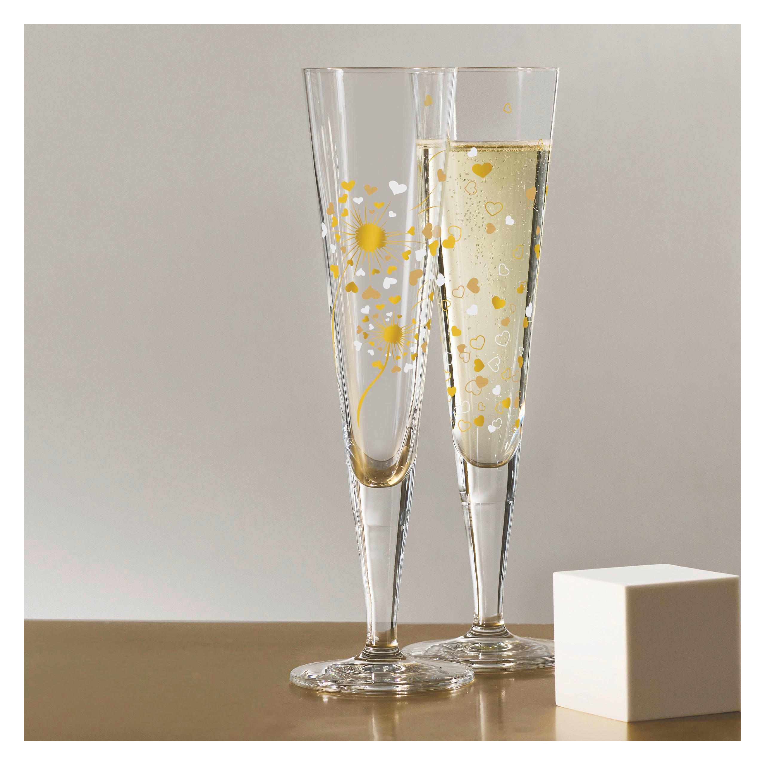 CHAMPAGNERGLAS 205 ml 2-teilig  - Platinfarben/Goldfarben, LIFESTYLE, Glas (7,2/24/7,2cm) - Ritzenhoff