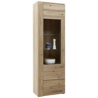 VITRINE Colorado Eichefarben  65/205/38 cm  - Eichefarben/Alufarben, Konventionell, Glas/Holz (65/205/38cm) - Voleo
