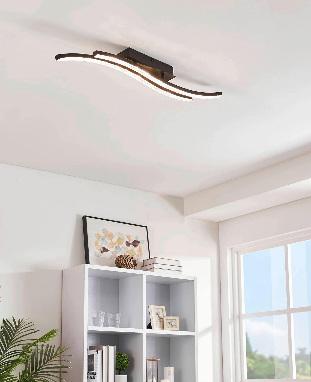 DECKENLEUCHTE    78/8/9,7 cm  - Transparent/Schwarz, Design, Kunststoff/Metall (78/8/9,7cm) - Eglo