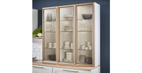 EINBAUKÜCHE - Eichefarben/Weiß, Design, Holzwerkstoff - Dieter Knoll