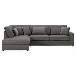ECKSOFA Taupe Flachgewebe Zierkissen, Rückenkissen, Rücken echt  - Taupe/Schwarz, MODERN, Kunststoff/Textil (228/307cm) - Carryhome