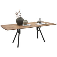 ESSTISCH Eichefarben rechteckig   - Eichefarben/Schwarz, Design, Holz/Metall (220/100/76cm) - Valnatura