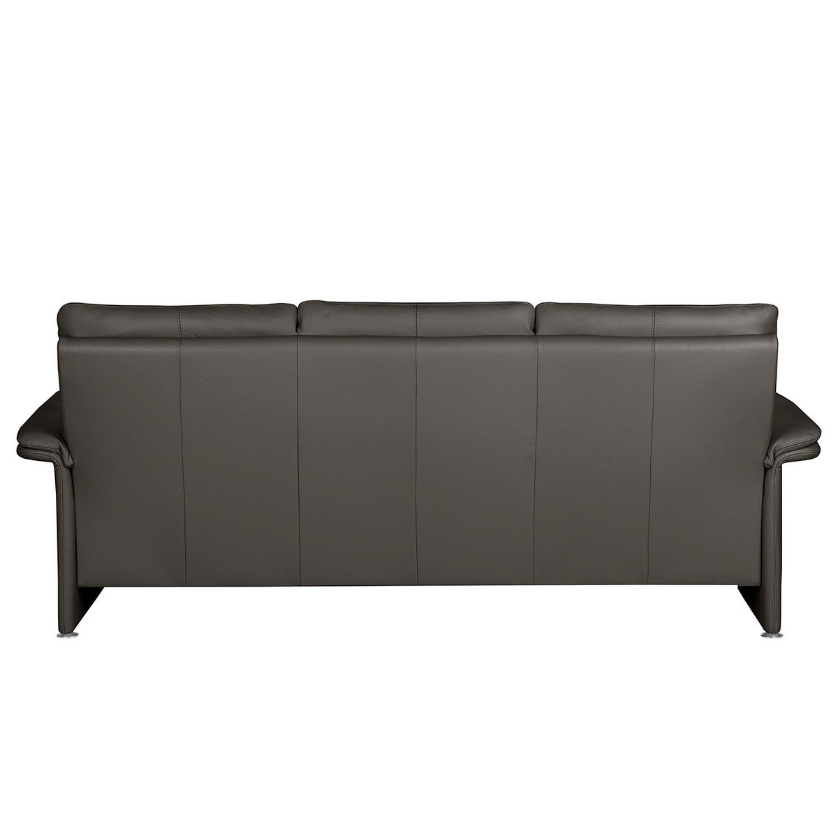 3-SITZER-SOFA Echtleder Dunkelbraun  - Dunkelbraun/Silberfarben, Design, Leder/Metall (214/90/88cm) - Livetastic
